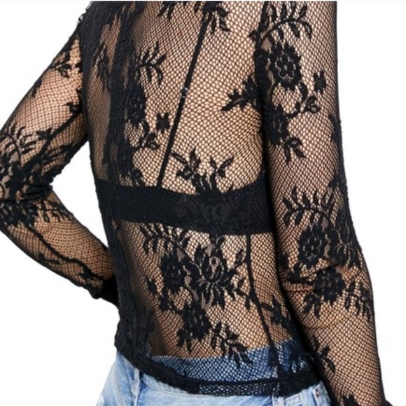 NWT✨ Free People Lace Long Sleeve Top - Picture 3 of 3